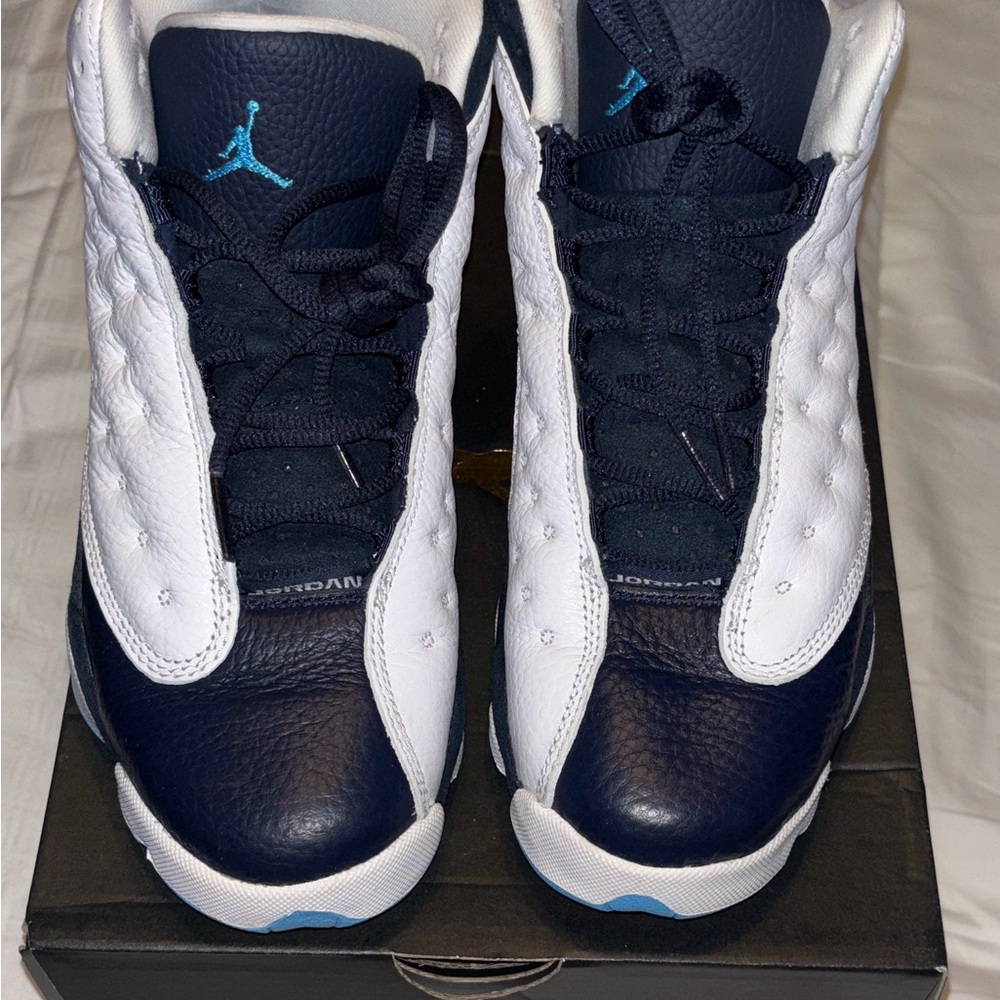 Air Jordan 13 Retro Sneakers ( white obsidian powder blue)